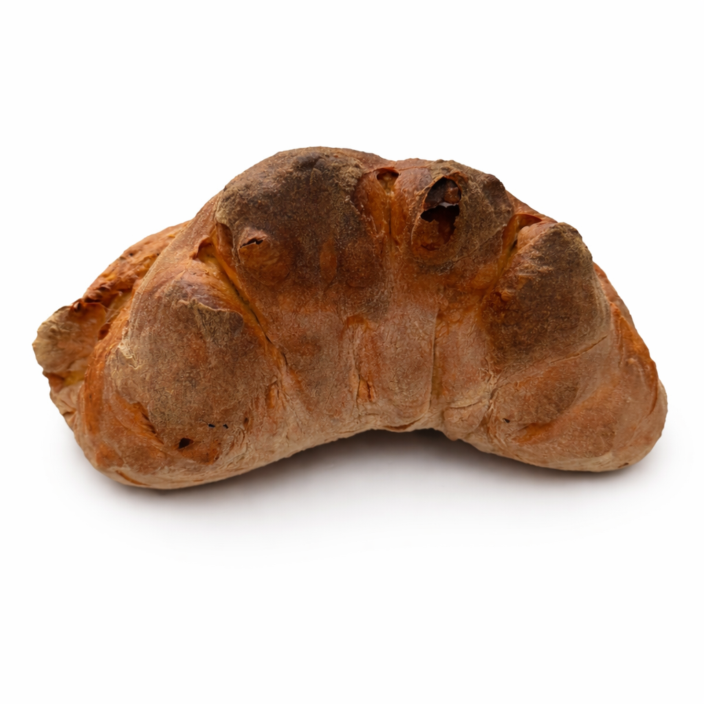 Pane di Matera a cornetto tradizionale prodotto dal Panificio Perrone dal 1890 con lavorazione artigianale